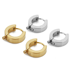 Stainless Steel <b>Huggie</b> Earrings Gold And <b>Silver</b> Circle Hoop Studs For Everyday Wear Jewelry Accessories - Product Image 3