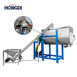 Mélangeur à ruban en U avec support en acier au carbone et 1 vis transporteuse, système de mélange de poudre industriel pour usine de mortier sec - Product Image 1