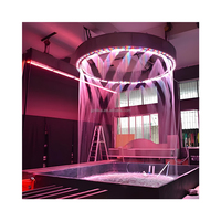 Fontaine numérique extérieure à rideau d'eau avec cascade de pluie - Fontaine lumineuse en acier inoxydable pour jeux aquatiques