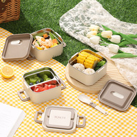 Boîte à bento durable pour enfants en acier inoxydable avec sac isotherme, récipient alimentaire isolé sous vide, boîte à lunch thermos