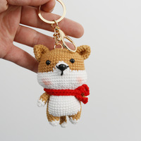 Amigurumi Poupées Animaux en crochet Chiot Akita Chien Shiba Inu Porte-clés Tricotage Tricoté Jouet en peluche Shiba Inu Corgi Porte-clés