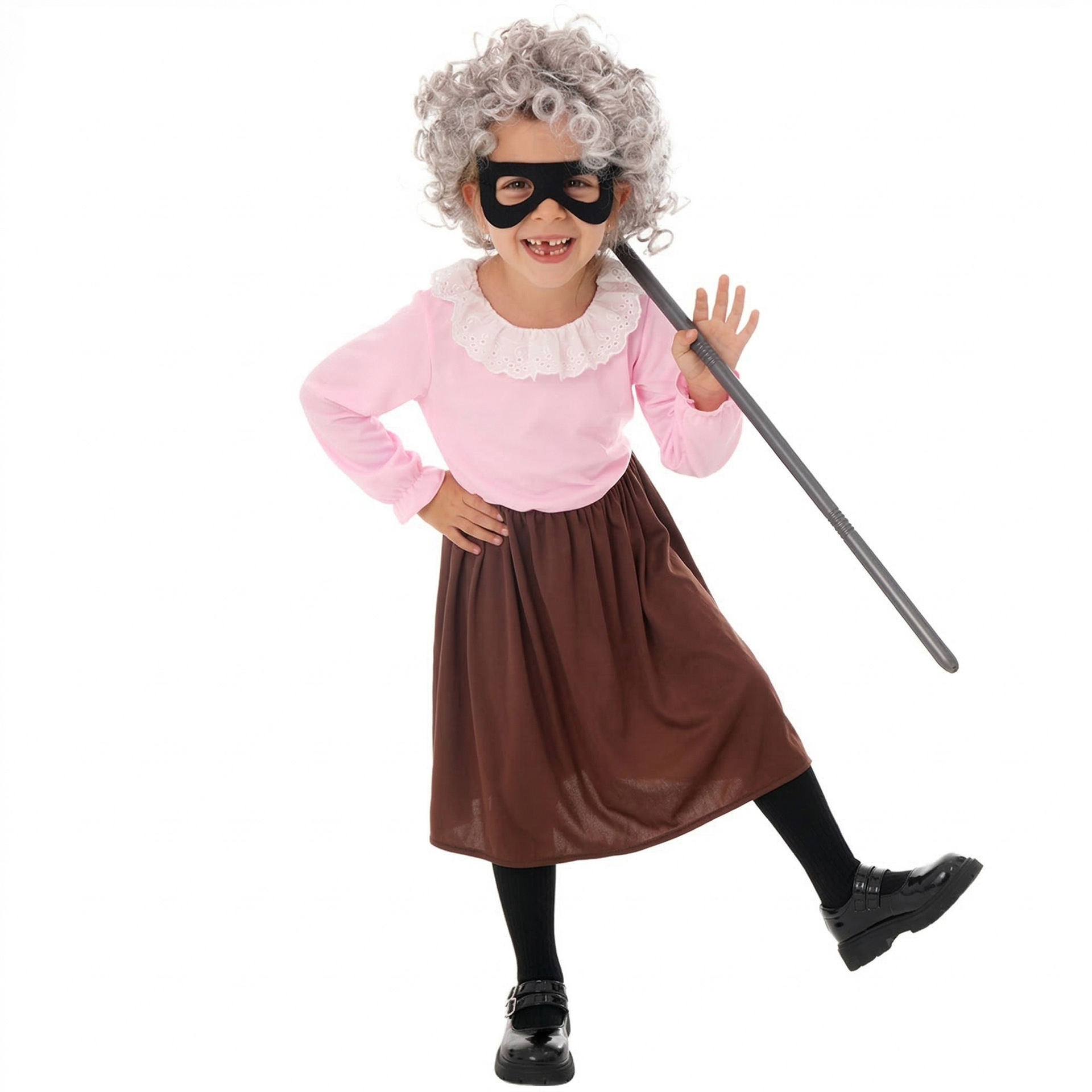 The thief dressed up as the grandma's costume