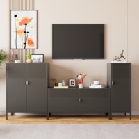 Meuble TV moderne en acier avec rangement pour appartement, salon, chambre - Centre de divertissement multifonctionnel