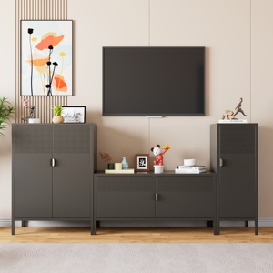 モダンなスチールテレビスタンド収納エンターテイメントセンターまたはリビングルームまたはベッドルーム用ホテルメディアコンソール家具 - Product Image 3