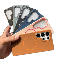 Étui de luxe en TPU mat souple avec texture cuir litchi et aimant, couleur bonbon, compatible avec les modèles 16/15/14 Plus/17/13/12/11 Pro, compatible avec la charge sans fil