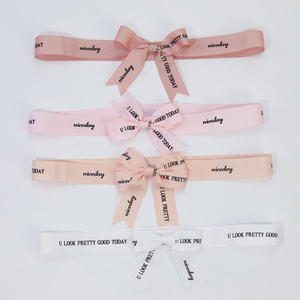 Lude Bán Buôn Quà Tặng Đóng Gói Trang Trí Satin Tùy Chỉnh In Trước Khi Làm Quà Tặng <span class=keywords><strong>Bow</strong></span> Ribbon Sao Đàn Hồi Cung - Product Image 4