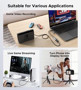 Jasoz 4K 2-in-1 USB-A/USB-C Type-C để cho HDMI HD Audio <span class=keywords><strong>video</strong></span> chụp thẻ cho live streaming - Product Image 3