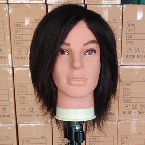 8 pollici di Capelli umani reali manichino Testa di allenamento per barbiere, salone 20cm Testa di moda Capelli marrone per <span class=keywords><strong>la</strong></span> vendita - Product Image 4