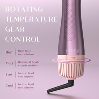 Brosse Soufflante Multifonction 5-en-1 : Sèche-Cheveux, Fer à Boucler, Lisseur, Peigne Massant avec Support de Base