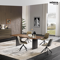 Table à manger NORYA en bois massif de noyer, style moderne rétro antique, imperméable, durable, grande planche, meubles pour appartement et hôtel