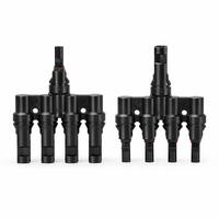 T-Verzweigungs-Solarstecker 3 zu 1 IP67 Wasserdichter PV-Steckverbinder 1500V 30A 4mm² 6mm² TÜV-Zertifiziert Solarpanel-Kabel PPO V0