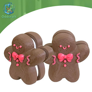 3D Printed Plastic Gingerbread Man Fidget Clicker Festive <b>Stress</b> <b>Relief</b> Desk <b>Toy</b> with Mechanical Switch for Kids & Adults - Product Image 1