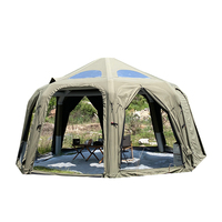 Tente de camping gonflable en coton, quatre saisons, double couche, 6-8 personnes, imperméable, une chambre, ouverture rapide, installation facile