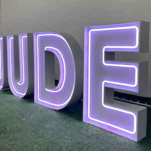 Distributori di eventi di lettere giganti 4ft Custom a forma di LED lettere tendone in metallo 3D <span class=keywords><strong>luce</strong></span> al Neon segnaletica azienda/negozio di pubblicità - Product Image 6