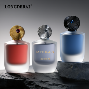 Nueva llegada: Botella de vidrio personalizada para perfume de 50ml y 100ml, esmerilada, plana, vacía, con tapa de aleación de zinc. - Product Image 4