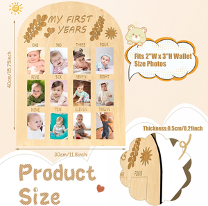 Ma première année bébé mois jalon ma première année souvenir <span class=keywords><strong>photo</strong></span> cadre <span class=keywords><strong>photo</strong></span> affichage <span class=keywords><strong>photo</strong></span> planche de bois pour maman bébé - Product Image 2