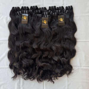 Paquets de cheveux indiens bruts non transformés avec fermeture Hd, paquets de cheveux humains Body Wave, tissage de cheveux naturels bouclés du temple indien - Product Image 2
