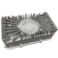 Boîtier de radiateur en aluminium moulé sous pression usiné CNC OEM, dissipateur thermique à ailettes en forme de tournesol pour alimentation électronique et boîtier de chargeur