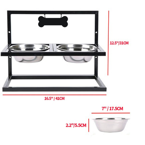 Dayanıklı Premium kalite yükseltilmiş köpek besleyici ayarlanabilir yükseklik paslanmaz çelik kaymaz yavaş besleyici hayvan mama kabı kase ile standı - Product Image 4