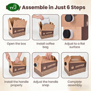 Boîte <span class=keywords><strong>à</strong></span> café jetable en <span class=keywords><strong>carton</strong></span> ondulé écologique personnalisée VVG, porte-boissons, conteneur pour emporter, boîte <span class=keywords><strong>à</strong></span> café <span class=keywords><strong>à</strong></span> emporter - Product Image 5