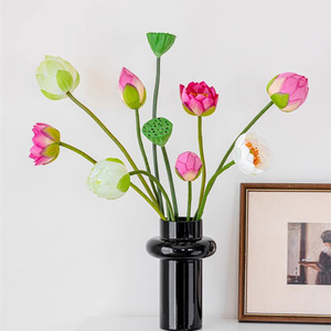 Fleurs de lotus artificielles, fausses tiges de nénuphars pour arrangements floraux de mariage, de temple et décoration paysagère - Product Image 5