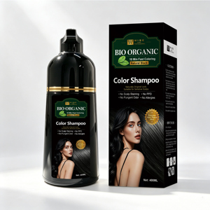 Shampoo Colorante <span class=keywords><strong>Bio</strong></span> Organico 400ml <span class=keywords><strong>Crema</strong></span> Colorante per Capelli Neri con Formula Delicata per Donne e Uomini Colorazione Rapida e Senza Allergie OEM - Product Image 2