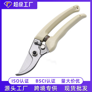 Sécateur de jardin à lames croisées en acier au carbone, coupe maximale 5 mm, pour droitier, manche gris, conception à ressort - Product Image 5