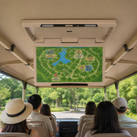 Moniteur de voiture Android 12 de 24 pouces monté au plafond, écran IPS avec entrée HDMI USB, 2 Go + 32 Go, écran embarqué