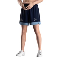 Celana pendek basket kustom pakaian olahraga pria, seragam tim menyerap kelembapan dengan belahan samping untuk permainan dan latihan