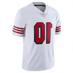 Ensemble d'uniformes de football américain personnalisés avec impression par sublimation, respirant, anti-humidité, maillot et short d'été, 100% polyester - Product Image 1