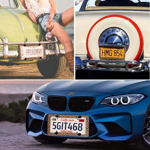 Juego de Accesorios para Auto <span class=keywords><strong>Frienda</strong></span> de 26 Piezas con Estampado de Leopardo/Guepardo, Poliéster, Modelo OLIVER, Funda para Volante, Cubiertas para Marco de Placa - Product Image 5