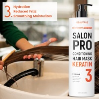 Kit Soin Cheveux Kératine Shampooing Après-Shampoing Masque Réparation Nourrissant Anti-Frisottis Brillance
