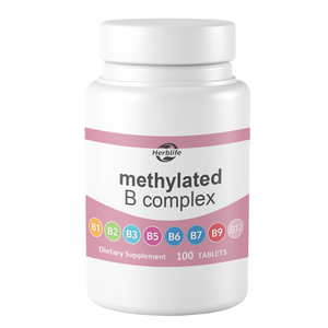 Comprimés de complexe B méthylé en marque blanche OEM, 100 comprimés, vitamines B1, B2, B3, B5, B6, B9, B12 activées, complément alimentaire pour l'énergie - Product Image 1