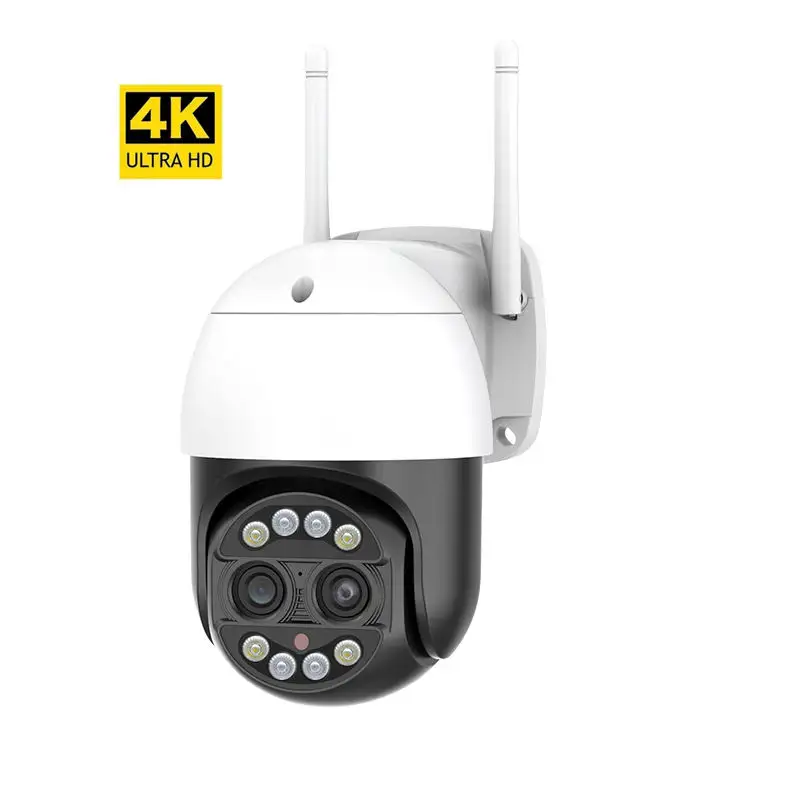 8MP 4K 8x Hybrid Zoom 2.8+12mm Dual Lens PTZ IP Camera WiFi Human Detection 4MP Audio Security Video Surveillance Camera