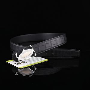 Plate buckle <b>belt</b>, simple and fashionable business <b>belt</b>, men's designer <b>belt</b>, crocodile leather <b>belt</b> - Product Image 2