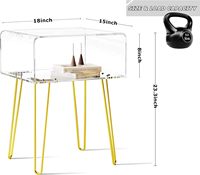 Table d'appoint en acrylique colorée avec pieds en métal doré Table d'appoint de canapé carrée moderne