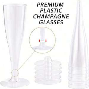 Verres à <span class=keywords><strong>champagne</strong></span> et mimosa en plastique jetables transparents pour mariage nouvel an et fête de noël grillage vin Cocktail tasses de service - Product Image 5