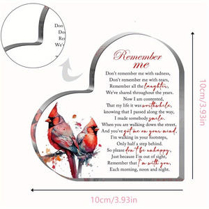 <span class=keywords><strong>Plaque</strong></span> <span class=keywords><strong>de</strong></span> marque Diytree en acrylique en forme <span class=keywords><strong>de</strong></span> cœur pour les <span class=keywords><strong>condoléances</strong></span> funéraires pour commémorer les parents décédés - Product Image 5