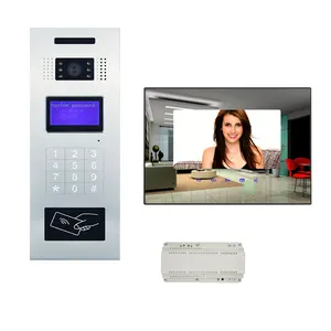 CAT5 building system supports 999 users, card & code access enter 7'' indoor monitor talking unlocking etc video intercom system