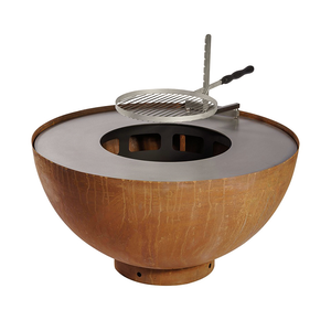Durable Corten Steel <b>BBQ</b> Grill Outdoor Picnic Camping Charcoal Wood Grill - Product Image 5