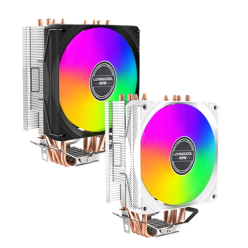 2024 personalizzato OEM nuovo stile di gioco CPU ventola di raffreddamento 12025mm radiatore con ARGB LED rame dissipatore di calore ventola di raffreddamento e custodia Intel PC