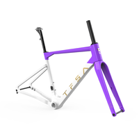 Cadre de vélo de gravier urbain en fibre de carbone haute résistance TFSA JH-37, cadre de vélo de route/VTT OEM avec axe traversant et frein à disque pour le cyclisme