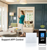 Tuya light 1/2/3 Gang 1000W smart life – interrupteur mural tactile, panneaux de verre wifi, contrôleur de commutateur wifi