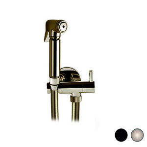 Juego de accesorios de baño Hydrobrush con manguera y soporte redondo de latón, color negro mate - Product Image 1