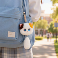 Robot Chat Intelligent en Peluche Non Toxique, Rechargeable USB-C, Approuvé EN71, Idéal pour les Voyages, Décoration de Chambre