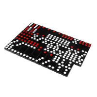 Ensemble de jeu de points de couleur acrylique noir Double 6 dominos Lucite rouge et blanc point Double Six Domino Acrilico