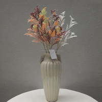 Plante artificielle réaliste en plastique, type Platycerium Corallifère, couleur Bourgogne, style européen, faite à la main, 81 cm, pour Noël