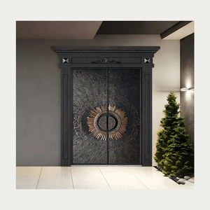 Puerta <span class=keywords><strong>de</strong></span> Aluminio Fundido Ignífuga con Arco para Entrada <span class=keywords><strong>de</strong></span> Villa, Puerta Principal Probada para Vestíbulo <span class=keywords><strong>de</strong></span> Mansión - Product Image 5