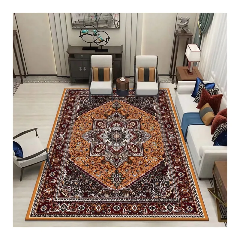 New design Persian design polyester floor living room low price vintage carpet rugs