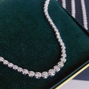 Xinfly 18K Gold 3 Carats Natural Diamonds 16.5 Inch <b>Choker</b> Tennis Link Chain Necklace Personalized Non-Tarnish for Men - Product Image 3
